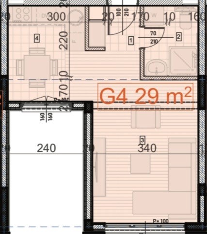 Prodaje se garsonjera 29m2 u izgradnji, Zabjelo, Podgorica